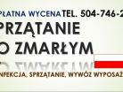 Dezynfekcja miejsca zgonu, cena, tel. 504-746-203, sprzątanie po śmierci