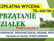 Uporządkowanie działki, cennik tel. 504-746-203, sprzątanie ogrodu